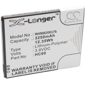 <b>Opis:</b><br><ul><li>Nadomestna baterija je izdelana po zasnovi in tehnologiji nemškega proizvajalca VHBW, kar zagotavlja odlično kvaliteto<br></li><li>Najsodobnejša tehnologija omogoča veliko ciklov polnjenja in praznjenja<br></li><li>Li-Polymer celice so prijazne okolju, obenem pa zagotavljajo delovanje brez spominskega učinka<br></li><li>Termično stikalo ščiti baterijske celice pred pregrevanjem, prenapolnitvijo in kratkim stikom<br></li><li>Visoka kapaciteta baterije, podaljšan čas delovanja pri mirovanju naprave, zelo počasno samopraznjenje<br></li><li>100% kompatibilnost z originalno baterijo</li><li>Baterijo polnimo z originalnim ali nadomestnim polnilcem</li><li>Certifikati CE in ROHS</li></ul><br><br><p><b>Originalne oznake:</b></p><ul><li>HC60</li></ul><br><br><p><b>Primerno za:</b></p><p>Motorola:</p><ul><li>Moto C Plus, Moto C Plus Dual SIM, XT1723, XT1724, XT1725<br></li></ul><br><b>Lastnosti:</b><ul><li>Proizvajalec: VHBW</li><li>Vrsta: Li-Polymer</li><li>Napetost: 3,8 V</li><li>Kapaciteta: 3.250mAh (12,35 Wh)</li></ul><br>