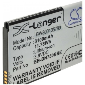 <b>Opis:</b><br><ul><li>Nadomestna baterija je izdelana po zasnovi in tehnologiji nemškega proizvajalca OTB, kar zagotavlja odlično kvaliteto<br></li><li>Najsodobnejša tehnologija omogoča veliko ciklov polnjenja in praznjenja<br></li><li>Li-Ion celice so prijazne okolju, obenem pa zagotavljajo delovanje brez spominskega učinka<br></li><li>Termično stikalo ščiti baterijske celice pred pregrevanjem, prenapolnitvijo in kratkim stikom<br></li><li>Visoka kapaciteta baterije, podaljšan čas delovanja pri mirovanju naprave, zelo počasno samopraznjenje<br></li><li>100% kompatibilnost z originalno baterijo</li><li>Baterijo polnimo z originalnim ali nadomestnim polnilcem</li><li>Certifikati CE in ROHS</li></ul><br><br><p><b>Originalne oznake:</b></p><ul><li>EB-BN750BBE</li><li>EB-BN750BBC</li></ul><br><br><p><b>Primerno za:</b></p><p>Samsung:</p><ul><li>Galaxy Note 3 Neo, SM-N7505, Galaxy Note 3 Mini, Galaxy Note 3 Neo SM-N7505, Galaxy Note 3 Neo Duos SM-N7502, SM-N9008S, Galaxy Note 3 Neo LTE SM-N7506V, SM-N7507, SM-N750K, SM-N750S</li></ul><br><b>Lastnosti:</b><ul><li>Proizvajalec: OTB</li><li>Vrsta: Li-Ion</li><li>Napetost: 3,8 V</li><li>Kapaciteta: 3.100 mAh (11,78 Wh)</li></ul><br>