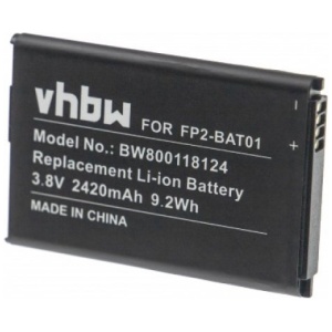<br><b>Opis:</b><br><ul><li>Nadomestna baterija je izdelana po zasnovi in tehnologiji nemškega proizvajalca VHBW, kar zagotavlja odlično kvaliteto<br></li><li>Najsodobnejša tehnologija omogoča veliko ciklov polnjenja in praznjenja<br></li><li>Li-Ion celice so prijazne okolju, obenem pa zagotavljajo delovanje brez spominskega učinka<br></li><li>Termično stikalo ščiti baterijske celice pred pregrevanjem, prenapolnitvijo in kratkim stikom<br></li><li>Visoka kapaciteta baterije, podaljšan čas delovanja pri mirovanju naprave, zelo počasno samopraznjenje<br></li><li>100% kompatibilnost z originalno baterijo</li><li>Baterijo polnimo z originalnim ali nadomestnim polnilcem</li><li>Certifikati CE in ROHS</li></ul><br><br><p><b>Originalne oznake:</b><br></p><ul><li>FP2-BAT01<br></li></ul><br><p><b>Primerno za:</b></p>Fairphone:<ul><li>Fairphone 2</li></ul><br><b>Lastnosti:</b><ul><li>Proizvajalec: VHBW</li><li>Vrsta: Li-Ion</li><li>Napetost: 3,8 V</li><li>Kapaciteta: 2.420 mAh (9,2 Wh)</li></ul><br>