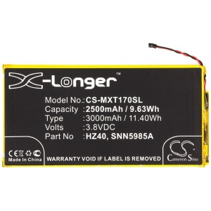 <b>Opis:</b><br><ul><li>Nadomestna baterija je izdelana po zasnovi in tehnologiji nemškega proizvajalca VHBW, kar zagotavlja odlično kvaliteto<br></li><li>Najsodobnejša tehnologija omogoča veliko ciklov polnjenja in praznjenja<br></li><li>Li-Polymer celice so prijazne okolju, obenem pa zagotavljajo delovanje brez spominskega učinka<br></li><li>Termično stikalo ščiti baterijske celice pred pregrevanjem, prenapolnitvijo in kratkim stikom<br></li><li>Visoka kapaciteta baterije, podaljšan čas delovanja pri mirovanju naprave, zelo počasno samopraznjenje<br></li><li>100% kompatibilnost z originalno baterijo</li><li>Baterijo polnimo z originalnim ali nadomestnim polnilcem</li><li>Certifikati CE in ROHS</li></ul><br><br><p><b>Originalne oznake:</b></p><ul><li>HZ40</li><li>SNN5985A<br></li></ul><br><br><p><b>Primerno za:</b></p><p>Motorola:</p><ul><li>Moto Z2 Play, Moto Z2 Play Dual SIM, XT1710-06, XT1710-08, XT1710-09, XT1710-11<br></li></ul><br><b>Lastnosti:</b><ul><li>Proizvajalec: VHBW</li><li>Vrsta: Li-Polymer</li><li>Napetost: 3,8 V</li><li>Kapaciteta: 3.000mAh (11,4 Wh)</li></ul><br>