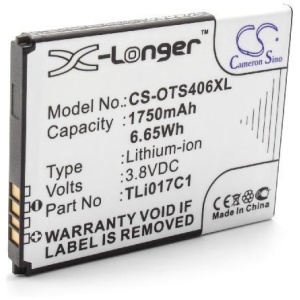 <b>Opis:</b><br><ul><li>Nadomestna baterija je izdelana po zasnovi in tehnologiji nemškega proizvajalca VHBW, kar zagotavlja odlično kvaliteto<br></li><li>Najsodobnejša tehnologija omogoča veliko ciklov polnjenja in praznjenja<br></li><li>Li-Ion celice so prijazne okolju, obenem pa zagotavljajo delovanje brez spominskega učinka<br></li><li>Termično stikalo ščiti baterijske celice pred pregrevanjem, prenapolnitvijo in kratkim stikom<br></li><li>Visoka kapaciteta baterije, podaljšan čas delovanja pri mirovanju naprave, zelo počasno samopraznjenje<br></li><li>100% kompatibilnost z originalno baterijo</li><li>Baterijo polnimo z originalnim ali nadomestnim polnilcem</li><li>Certifikati CE in ROHS</li></ul><br><br><p><b>Originalne oznake:</b></p><ul><li>TLi017C1<br></li></ul><br><br><p><b>Primerno za:</b></p><p>Alcatel:</p><ul><li>One Touch Pop 3 4.5, One Touch Streak, OT-4060, OT-4060A, OT-5017, OT-5017D, OT-5019</li></ul><br><b>Lastnosti:</b><ul><li>Proizvajalec: VHBW</li><li>Vrsta: Li-Ion</li><li>Napetost: 3,8 V</li><li>Kapaciteta: 1.750 mAh (6,65 Wh)</li></ul><br>