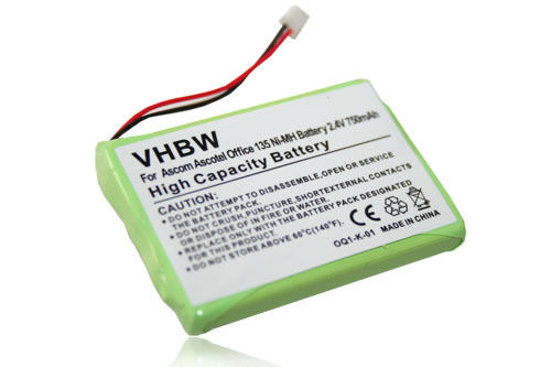 Opis:Nadomestna baterija je izdelana po zasnovi in tehnologiji nemškega proizvajalca VHBW, kar zagotavlja odlično kvalitetoNajsodobnejša tehnologija omogoča veliko ciklov polnjenja in praznjenjaNi-MH celice so prijazne okolju, obenem pa zagotavljajo delovanje brez spominskega učinkaTermično stikalo ščiti baterijske celice pred pregrevanjem, prenapolnitvijo in kratkim stikomVisoka kapaciteta baterije, podaljšan čas delovanja pri mirovanju naprave, zelo počasno samopraznjenje100% kompatibilnost z originalno baterijoBaterijo polnimo z originalnim ali nadomestnim polnilcemCertifikati CE in ROHSOriginalne oznake:2010Primerno za:Ascom:Ascotel Office 135, Office 135proLastnosti:Proizvajalec: VHBWVrsta: Ni-MHNapetost: 2,4 VKapaciteta: 750 mAh (1,8 Wh)