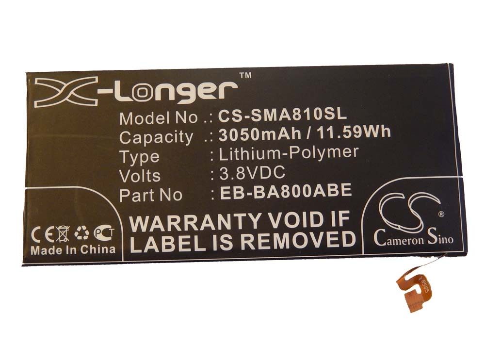 Opis:Nadomestna baterija je izdelana po zasnovi in tehnologiji nemškega proizvajalca VHBW, kar zagotavlja odlično kvalitetoNajsodobnejša tehnologija omogoča veliko ciklov polnjenja in praznjenjaLi-Polymer celice so prijazne okolju, obenem pa zagotavljajo delovanje brez spominskega učinkaTermično stikalo ščiti baterijske celice pred pregrevanjem, prenapolnitvijo in kratkim stikomVisoka kapaciteta baterije, podaljšan čas delovanja pri mirovanju naprave, zelo počasno samopraznjenje100% kompatibilnost z originalno baterijoBaterijo polnimo z originalnim ali nadomestnim polnilcemCertifikati CE in ROHSOriginalne oznake:EB-BA800ABEPrimerno za:Samsung:Galaxy A8, Galaxy A8 Duos, SM-A8000, SM-A800F, SM-A800S, SM-A800YZLastnosti:Proizvajalec: VHBWVrsta: Li-PolymerNapetost: 3,8 VKapaciteta: 3.050 mAh