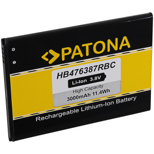 <b>Opis:</b><br><ul><li>Nadomestna baterija je izdelana po zasnovi in tehnologiji nemškega proizvajalca Patona, kar zagotavlja odlično kvaliteto<br></li><li>Najsodobnejša tehnologija omogoča veliko ciklov polnjenja in praznjenja<br></li><li>Li-Ion celice so prijazne okolju, obenem pa zagotavljajo delovanje brez spominskega učinka<br></li><li>Termično stikalo ščiti baterijske celice pred pregrevanjem, prenapolnitvijo in kratkim stikom<br></li><li>Visoka kapaciteta baterije, podaljšan čas delovanja pri mirovanju naprave, zelo počasno samopraznjenje<br></li><li>100% kompatibilnost z originalno baterijo</li><li>Baterijo polnimo z originalnim ali nadomestnim polnilcem</li><li>Certifikati CE in ROHS</li></ul><br><br><p><b>Originalne oznake:</b></p><ul><li>HB476387RBC<br></li></ul><br><br><p><b>Primerno za:</b></p><p>Huawei:</p><ul><li>Ascend G750, Ascend G750-T00, B199, G750, Glory 4, Honor 3X, Honor 3X Pro, G750-T20<br></li></ul><br><b>Lastnosti:</b><ul><li>Proizvajalec: Patona</li><li>Vrsta: Li-Ion</li><li>Napetost: 3,8 V</li><li>Kapaciteta: 3.000 mAh (11,4 Wh)</li></ul><br>