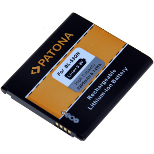 <b>Opis:</b><br><ul><li>Nadomestna baterija je izdelana po zasnovi in tehnologiji nemškega proizvajalca Patona, kar zagotavlja odlično kvaliteto<br></li><li>Najsodobnejša tehnologija omogoča veliko ciklov polnjenja in praznjenja<br></li><li>Li-Ion celice so prijazne okolju, obenem pa zagotavljajo delovanje brez spominskega učinka<br></li><li>Termično stikalo ščiti baterijske celice pred pregrevanjem, prenapolnitvijo in kratkim stikom<br></li><li>Visoka kapaciteta baterije, podaljšan čas delovanja pri mirovanju naprave, zelo počasno samopraznjenje<br></li><li>100% kompatibilnost z originalno baterijo</li><li>Baterijo polnimo z originalnim ali nadomestnim polnilcem</li><li>Certifikati CE in ROHS</li></ul><br><br><p><b>Originalne oznake:</b><br></p><ul><li>BL-53QH<br></li></ul><br><p><b>Primerno za:</b></p>LG:<br><ul><li>Optimus 4X HD (P880), LG Optimus F5 (P875), LG Optimus L9 (P760), LG Optimus L9 II (D605)<br></li></ul><br><b>Lastnosti:</b><ul><li>Proizvajalec: Patona</li><li>Vrsta: Li-Ion</li><li>Napetost: 3,8 V</li><li>Kapaciteta: 2.300 mAh (8,74 Wh)</li></ul><br>