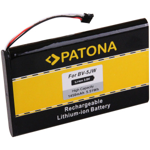 <b>Opis:</b><br><ul><li>Nadomestna baterija je izdelana po zasnovi in tehnologiji nemškega proizvajalca Patona, kar zagotavlja odlično kvaliteto<br></li><li>Najsodobnejša tehnologija omogoča veliko ciklov polnjenja in praznjenja<br></li><li>Li-Ion celice so prijazne okolju, obenem pa zagotavljajo delovanje brez spominskega učinka<br></li><li>Termično stikalo ščiti baterijske celice pred pregrevanjem, prenapolnitvijo in kratkim stikom<br></li><li>Visoka kapaciteta baterije, podaljšan čas delovanja pri mirovanju naprave, zelo počasno samopraznjenje<br></li><li>100% kompatibilnost z originalno baterijo</li><li>Baterijo polnimo z originalnim ali nadomestnim polnilcem</li><li>Certifikati CE in ROHS</li></ul><br><br><p><b>Originalne oznake:</b></p><ul><li>BV5JW</li><li>BV-5JW<br></li></ul><br><p><b>Primerno za:</b></p><ul></ul><br>Nokia<br><ul><li>Lumia 800, N9, N9-00<br></li></ul><br><b>Lastnosti:</b><ul><li>Proizvajalec: Patona</li><li>Vrsta: Li-Ion</li><li>Napetost: 3,8 V</li><li>Kapaciteta: 1.450 mAh (5,5 Wh)</li></ul><br>