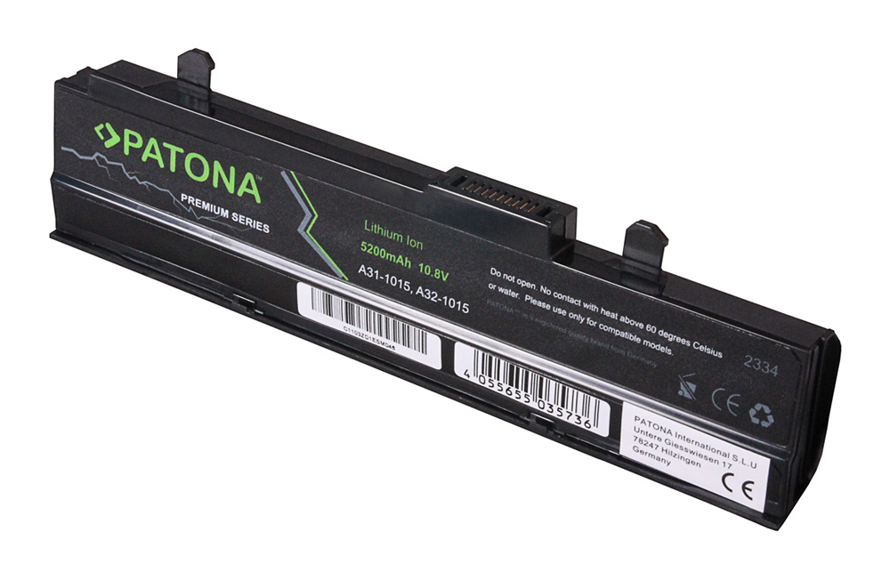 Baterija za Asus Eee PC 1011 / 1015 / 1016, črna, 5200 mAh - slika 2