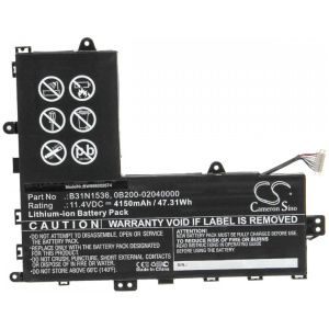 <b>Opis:</b><br><ul><li>Nadomestna baterija je izdelana po zasnovi in tehnologiji nemškega proizvajalca VHBW, kar zagotavlja odlično kvaliteto<br></li><li>Najsodobnejša tehnologija omogoča veliko ciklov polnjenja in praznjenja<br></li><li>Li-Polymer celice so prijazne okolju, obenem pa zagotavljajo delovanje brez spominskega učinka<br></li><li>Termično stikalo ščiti baterijske celice pred pregrevanjem, prenapolnitvijo in kratkim stikom<br></li><li>Visoka kapaciteta baterije, podaljšan čas delovanja pri mirovanju naprave, zelo počasno samopraznjenje<br></li><li>100% kompatibilnost z originalno baterijo</li><li>Baterijo polnimo z originalnim ali nadomestnim polnilcem</li><li>Certifikati CE in ROHS</li></ul><br><p><b>Originalne oznake:</b><br></p><ul><li><li>0B200-02040000</li><li>B31N1536</li></li></ul><br><p><b>Primerno za:</b></p><ul></ul><br>Asus:<br><ul><li>TP201, TP201SA, TP201SA-3G</li><li>Transformer Book Flip TP201</li><li>VivoBook Flip TP201SA, VivoBook Flip TP201SA-DB01T, VivoBook Flip TP201SA-FV0007T, VivoBook Flip TP201SA-FV0008T, VivoBook Flip TP201SA-FV0009T, VivoBook Flip TP201SA-FV0010T, VivoBook Flip TP201SA-FV0011T, VivoBook Flip TP201SA-FV0013T, VivoBook Flip TP201SA-FV0017T, VivoBook Flip TP201SA-FV0018T, VivoBook Flip TP201SA-FV0019T, VivoBook Flip TP201SA-FV0027D, VivoBook Flip TP201SA-FV0028D<br></li></ul><br><b>Lastnosti:</b><ul><li>Proizvajalec: VHBW</li><li>Vrsta: Li-Polymer</li><li>Napetost: 11,4 V</li><li>Kapaciteta: 4.150 mAh (47,31 Wh)</li></ul><br>