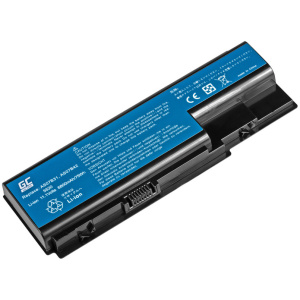 <p><b>Opis:</b><br></p><ul><li><b>Nadomestna baterija je zasnovana po tehnologiji proizvajalca </b><b>, kar zagotavlja premium kvaliteto. Baterija ima vgrajene Samsungove Li-Ion celice večje kapacitete (tip 18650-30A), saj so namesto običajnih celic kapacitete 2.200 mAh uporabljene zmogljivejše celice s kapaciteto 3.400 mAh. Zato ima baterija kljub nespremenjenim zunanjim dimenzijam precej večjo kapaciteto od originalne. To zagotavlja občutno daljši čas delovanja prenosnika (cca. 55%) med posameznimi cikli polnjenja.</b></li><li>Najsodobnejša tehnologija omogoča veliko ciklov polnjenja in praznjenja<br></li><li>Li-Ion celice so prijazne okolju, obenem pa zagotavljajo delovanje brez spominskega učinka<br></li><li>Termično stikalo ščiti baterijske celice pred pregrevanjem, prenapolnitvijo in kratkim stikom<br></li><li>Visoka kapaciteta baterije, podaljšan čas delovanja pri mirovanju naprave, zelo počasno samopraznjenje<br></li><li>100% kompatibilnost z originalno baterijo</li><li>Baterijo polnimo z originalnim ali nadomestnim polnilcem</li><li>Certifikati CE in ROHS</li></ul><br><p><b>Originalne oznake:</b><br></p><ul><li>1010872903</li><li>01AS-2007B</li><li>3UR18650Y-2-CPL-ICL50</li><li>934T2180F</li><li>AK.006BT.019</li><li>AS07B31</li><li>AS07B32</li><li>AS07B41</li><li>AS07B41</li><li>AS07B42</li><li>AS07B51</li><li>AS07B52</li><li>AS07B61m</li><li>AS07B71</li><li>AS07B72</li><li>AS07B75</li><li>AS07BX1</li><li>AS07BX2</li><li>AS-2007B</li><li>AS5520G</li><li>BT.00603.033</li><li>BT.00603.042</li><li>BT.00604.018</li><li>BT.00604.018</li><li>BT.00604.025</li><li>BT.00604.025</li><li>BT.00605.015</li><li>BT.00605.021</li><li>BT.00605.021</li><li>BT.00607.010</li><li>BT.00607.016</li><li>BT.00607.016</li><li>BT.00803.024</li><li>BT.00803.024</li><li>BT.00804.020</li><li>BT.00804.024</li><li>BT.00805.011</li><li>BT.00805.011</li><li>BT.00807.014</li><li>BT.00807.015</li><li>BT.00807.5</li><li>BTP</li><li>BTP-AS5520G</li><li>ICK70</li><li>ICL50</li><li>ICW50</li><li>ICY70</li><li>JDW50</li><li>JDW50</li><li>LC.BTP00.007</li><li>LC.BTP00.007</li><li>LC.BTP00.008</li><li>LC.BTP00.008</li><li>LC.BTP00.014</li><li>LF1</li><li>MS2221</li><li>ZD1</li></ul><br><p><b>Primerno za:</b></p>Acer Aspire:<br><ul><li>5200, 5220, 5230, 5235, 5300, 5310, 5315, 5320, 5330, 5335, 5520, 5530, 5535, 5710, 5715, 5720, 5730, 5735, 5737, 5739, 5910, 5920, 5925, 5930, 6530, 6920, 6930, 6935, 7220, 7230, 7235, 7320, 7330, 7340, 7500, 7520, 7530, 7535, 7700, 7710, 7720, 7730, 7735, 7738, 7740, 8530, 8730, 8920, 8930, 8935, 5220G, 5310G, 5315G, 5520-5908, 5520-5A2G16, 5520-6A2G12MI, 5520G, 5520G-402G25MI, 5530G, 5710G, 5710Z, 5710ZG, 5715Z, 5720-4230, 5720-4516, 5720-4662, 5720-4984, 5720G, 5720Z, 5720ZG, 5730G, 5730Z, 5730ZG, 5735Z, 5739G, 5910G, 5920-1A2G16MI, 5920-302G12MI, 5920-302G16MN, 5920-3A2G16MI, 5920-6329, 5920-6444, 5920-6582, 5920-6661, 5920G, 5920G-102G16, 5920G-302G16MN, 5920G-302G16N, 5920G-302G20H, 5920G-302G20N, 5920G-302G25, 5920G-302G25HI, 5920G-302G25HN, 5920G-302G25MN, 5920G-3A2G25MN, 5920G-602G16MN, 5920G-602G20HN, 5920G-602G25MN, 5920G-702G25HN, 5930G, 5940G, 6530G, 6920-642, 6920-6422, 6920-6428, 6920-6508, 6920-6610, 6920-6621, 6920-6731, 6920-6864, 6920-6886, 6920-6973, 6920G, 6920G-6A4G25MN, 6920G-814G32BN, 6920G-832G25BN, 6920G-834G32BN, 6920G-934G32BN, 6930G, 6935G, 720-3A2G12MI, 7220G, 7320G, 7520-5115, 7520-5618, 7520-5823, 7520-5907, 7520-6A1G08MI, 7520G, 7520G-502G25MI, 7520G-502G32MI, 7520Z, 7520ZG, 7530G, 7535G, 7535GZM-82, 7540G, 7720-1A2G16MI, 7720-3A2G12MI, 7720-6135, 7720G, 7720G-1A2G16MI, 7720G-1A2G24MI, 7720G-302G25MI, 7720G-302G25MN, 7720G-302G32HI, 7720G-3A2G32MI, 7720G-5A2G16MI, 7720G-602G50MN, 7720G-603G50HN, 7720G-702G50HN, 7720Z, 7720Z-1A2G16MI, 7720ZG-3A1G16MI, 7730G, 7730Z, 7730ZG, 7735G, 7735Z, 7735ZG, 7736G, 7736Z, 7736ZG, 7740G, 8530G, 8730G, 8730Z, 8730ZG, 8920-6030, 8920-6048, 8920-6671, 8920G, 8920G-6A4G32BN, 8920G-834G32BN, 8920G-932G32BN, 8920G-934G50BN, 8920G-934G64BN, 8920GM, 8935G, 8940G, 8942G, 8943G</li></ul><br>Acer Extensa:<br><ul><li>7230, 7630, 7630G</li></ul><br>Acer TravelMate:<br><ul><li>7230, 7330, 7340, 7530, 7530G, 7539, 7730, 7730G</li></ul><br>eMachines:<br><ul><li>E510, E520, E520-572G12MI, E520-581G16MI, E520-582G25MI, E720, E720-343G16MI, E720-4691, G420, G420-401G12MI, G520, G520-163G16MI, G520-572G16MI, G620-603G32MI, G620-624G32MI, G720, G720-342G16MI, G720-343G32MI, G720-423G32MI, G720-424G25MI</li></ul><br>Gateway:<br><ul><li>MC73, MC78, MC7803, MC7803U, MC7804H, MC7825U, MD24, MD2400, MD2409, MD2409H, MD2419, MD2419U, MD26, MD2600, MD2601, MD-2601, MD2601U, MD-2601U, MD2614, MD-2614, MD2614U, MD-2614U, MD73, MD7309, MD-7309, MD7309U, MD-7309U, MD7311H, MD7311U, MD-7311U, MD7321U, MD-7321U, MD7327, MD-7327, MD7327U, MD-7327U, MD7329, MD-7329, MD7329U, MD-7329U, MD7330, MD7330U, MD7333, MD7333U, MD7334, MD7334U, MD7335, MD7335U, MD78, MD7800, MD7801, MD7801U, MD7811, MD7811U, MD7818, MD7818U, MD7820, MD7820U, MD7822, MD7822U, MD7822U, MD7826, MD7826U, NV79, NV7901U, NV7906U, NV7921U</li></ul><br>Packard Bell:<br><ul><li>LJ61, LJ63, LJ65, LJ67, LJ71, LJ73, LJ77</li></ul><br><b>Lastnosti:</b><ul><li>Proizvajalec: Green Cell</li><li>Barva: črna</li><li>Vrsta: Li-Ion</li><li>Napetost: 11,1 V</li><li>Kapaciteta: 6.800 mAh (75 Wh)</li><li>Število celic: 6</li></ul><br>