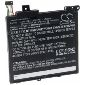 <b>Opis:</b><br><ul><li>Nadomestna baterija je izdelana po zasnovi in tehnologiji nemškega proizvajalca VHBW, kar zagotavlja odlično kvaliteto<br></li><li>Najsodobnejša tehnologija omogoča veliko ciklov polnjenja in praznjenja<br></li><li>Li-Polymer celice so prijazne okolju, obenem pa zagotavljajo delovanje brez spominskega učinka<br></li><li>Termično stikalo ščiti baterijske celice pred pregrevanjem, prenapolnitvijo in kratkim stikom<br></li><li>Visoka kapaciteta baterije, podaljšan čas delovanja pri mirovanju naprave, zelo počasno samopraznjenje<br></li><li>100% kompatibilnost z originalno baterijo</li><li>Baterijo polnimo z originalnim ali nadomestnim polnilcem</li><li>Certifikati CE in ROHS</li></ul><br><br><p><b>Originalne oznake:</b><br></p><ul><li>5B10P53997<br></li><li>5B10P54001</li><li>5B10P54006</li><li>5B10W67379</li><li>5B10W67422</li><li>L17C2PB1</li><li>L17L2PB1</li><li>L17M2PB1</li><li>L17M2PB2</li><li>SB10W67211</li><li>SB10W67231</li><li>SB10W6729</li></ul><br><p><b>Primerno za:</b></p><p>Lenovo:</p><ul><li>V130-14IGM 81HM, V130-14IGM-81HM009NGE, V130-14IKB-81HQ, V130-14IKB-81HQ00DFGE, V130-14IKB-81HQ00ELGE, V130-14IKB-81HQ00EMGE, V130-14IKB-81HQ00ENGE, V130-14IKB-81HQ00GAGE, V130-14IKB-81HQ00MNGE, V130-14IKB-81HQ00N8GE, V330-14ARR(81B1), V330-14ARR(81B1001EUK), V330-14IKB, V330-14IKB-81B000VEGE</li></ul><br><b>Lastnosti:</b><ul><li>Proizvajalec: VHBW</li><li>Barva: črna</li><li>Vrsta: Li-Polymer</li><li>Napetost: 7,7 V</li><li>Kapaciteta: 3.900 mAh (30,03 Wh)</li></ul><br>