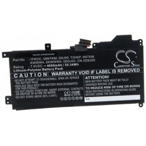 <br><b>Opis:</b><br><ul><li>Nadomestna baterija je izdelana po zasnovi in tehnologiji nemškega proizvajalca VHBW, kar zagotavlja odlično kvaliteto<br></li><li>Najsodobnejša tehnologija omogoča veliko ciklov polnjenja in praznjenja<br></li><li>Li-Polymer celice so prijazne okolju, obenem pa zagotavljajo delovanje brez spominskega učinka<br></li><li>Termično stikalo ščiti baterijske celice pred pregrevanjem, prenapolnitvijo in kratkim stikom<br></li><li>Visoka kapaciteta baterije, podaljšan čas delovanja pri mirovanju naprave, zelo počasno samopraznjenje<br></li><li>100% kompatibilnost z originalno baterijo</li><li>Baterijo polnimo z originalnim ali nadomestnim polnilcem</li><li>Certifikati CE in ROHS</li></ul><br><br><p><b>Originalne oznake:</b></p><ul><li>09NTKM</li><li>0D9J00</li><li>0KWWW4</li><li>1FKCC</li><li>9NTKM</li><li>CN-0D9J00</li><li>D9J00</li><li>KWWW4</li><li>T5H6P</li></ul><br><p><b>Primerno za:</b></p><p>Dell:</p><br><br><ul><li>Latitude 12 7200, Latitude 7200 2-in-1<br></li></ul><br><b>Lastnosti:</b><ul><li>Proizvajalec: VHBW</li><li>Vrsta: Li-Polymer</li><li>Napetost: 7,6 V</li><li>Kapaciteta: 4.650 mAh (35,34 Wh)</li></ul><br>