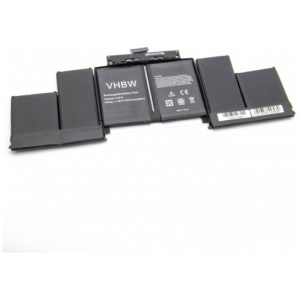 <b>Opis:</b><br><ul><li>Nadomestna baterija je izdelana po zasnovi in tehnologiji nemškega proizvajalca VHBW, kar zagotavlja odlično kvaliteto<br></li><li>Najsodobnejša tehnologija omogoča veliko ciklov polnjenja in praznjenja<br></li><li>Li-Polymer celice so prijazne okolju, obenem pa zagotavljajo delovanje brez spominskega učinka<br></li><li>Termično stikalo ščiti baterijske celice pred pregrevanjem, prenapolnitvijo in kratkim stikom<br></li><li>Visoka kapaciteta baterije, podaljšan čas delovanja pri mirovanju naprave, zelo počasno samopraznjenje<br></li><li>100% kompatibilnost z originalno baterijo</li><li>Baterijo polnimo z originalnim ali nadomestnim polnilcem</li><li>Certifikati CE in ROHS</li></ul><br><p><b>Originalne oznake:</b></p><ul><li>A1618</li><li>020-00079<br></li></ul><br><br><p><b>Primerno za:</b></p><p>Apple: <br></p><ul><li>MacBook Pro 15.4 inch Retina MJLQ2LL/A, MacBook Pro 15.4 inch Retina MJLT2LL/A, MacBook Pro 15.4 inch Retina MJLU2LL/A*, MacBook Pro 15.4 inch Retina MJLU2LL/A, MacBook Pro Core I7 2.2GHZ 15.4 inch Retina A1398(EMC 2909), MacBook Pro Core I7 2.5GHZ 15.4 inch Retina A1398(EMC 2909), MacBook Pro Core I7 2.5GHZ 15.4 inch Retina A1398(EMC 2910), MacBook Pro Core I7 2.8GHZ 15.4 inch Retina A1398(EMC 2909), MacBook Pro Core I7 2.9GHZ 15.4 inch Retina A1398(EMC 2910), MJLQ2LL/A, MJLT2LL/A, MJLU2LL/A*, MJLU2LL/A</li><li><b>Pozor: ta baterija ni primerna za starejše modele A1398 letnikov 2012, 2013 in 2014</b></li></ul><br><b>Lastnosti:</b><ul><li>Proizvajalec: VHBW</li><li>Barva: črna</li><li>Vrsta: Li-Polymer</li><li>Napetost: 11,36 V</li><li>Kapaciteta: 8.700 mAh (98,84 Wh)</li></ul><br>