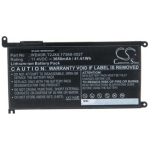 <br><b>Opis:</b><br><ul><li>Nadomestna baterija je izdelana po zasnovi in tehnologiji nemškega proizvajalca VHBW, kar zagotavlja odlično kvaliteto<br></li><li>Najsodobnejša tehnologija omogoča veliko ciklov polnjenja in praznjenja<br></li><li>Li-Polymer celice so prijazne okolju, obenem pa zagotavljajo delovanje brez spominskega učinka<br></li><li>Termično stikalo ščiti baterijske celice pred pregrevanjem, prenapolnitvijo in kratkim stikom<br></li><li>Visoka kapaciteta baterije, podaljšan čas delovanja pri mirovanju naprave, zelo počasno samopraznjenje<br></li><li>100% kompatibilnost z originalno baterijo</li><li>Baterijo polnimo z originalnim ali nadomestnim polnilcem</li><li>Certifikati CE in ROHS</li></ul><br><br><p><b>Originalne oznake:</b></p><br><ul><li>WDX0R</li><li>P69</li><li>P69G001</li><li>3CRH3</li><li>FC92N</li><li>T2JX4</li><li>C4HCW</li><li>Y3F7Y</li></ul><br><ul></ul><br><p><b>Primerno za:</b></p><p>Dell Inspiron:</p><br><br><ul><li>5570, 7579, 7378, 5567, 7573, 5565, 5379, 5378, P93G, P93G001<br></li></ul><br><p>Dell Latitude:</p><br><br><ul><li>3490, 3590, 3340, 3400, 3390, 3500, 3190<br></li></ul><br><p>Dell Vostro:</p><br><br><ul><li>5468, 5568<br></li></ul><br><b>Lastnosti:</b><ul><li>Proizvajalec: VHBW</li><li>Vrsta: Li-Polymer</li><li>Napetost: 11,4 V</li><li>Kapaciteta: 3.650 mAh (41,61 Wh)</li></ul><br>