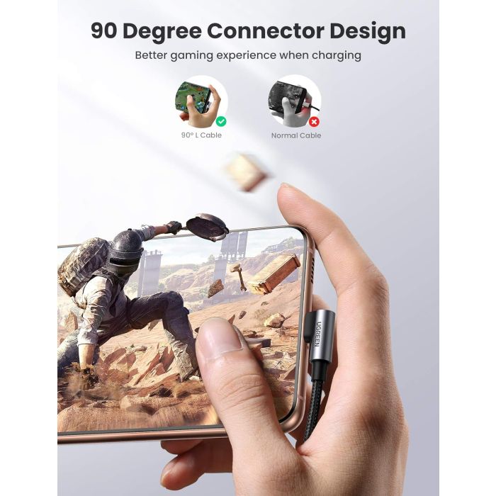 Ugreen USB-C na kotni USB-C kabel 60W 3M - slika 4