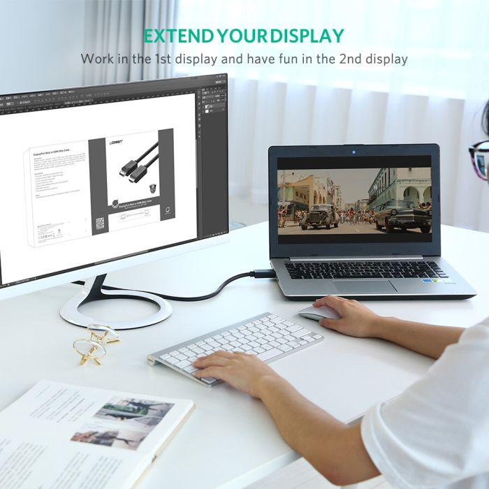 Ugreen DP na HDMI kabel (M-M) 3m - polybag - slika 2