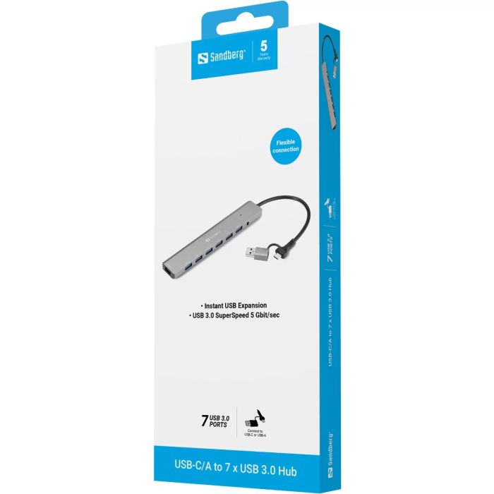 Sandberg USB-C/A v 7 x USB 3.0 HUB - slika 3
