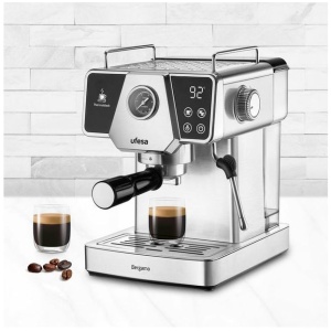 Ufesa UFESA Bergamo espresso aparat za mleti kavni prah, 20 barov pritiska, z manometrom, Thermoblock ogrevanjem in penilcem mleka