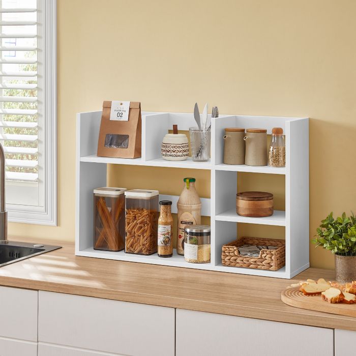 VASAGLE omara ali regal s 6 policami bela - slika 3