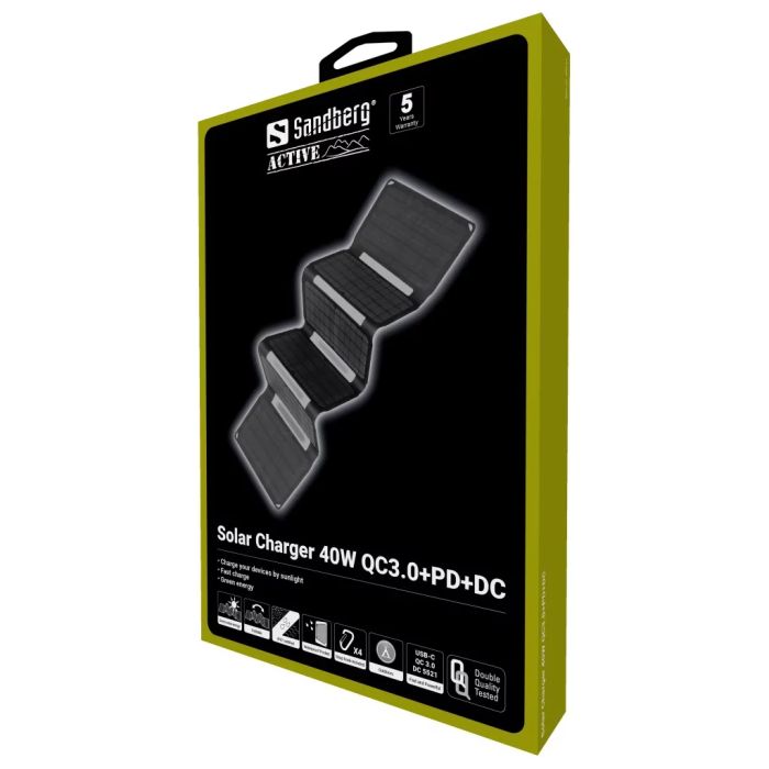 Sandberg solarni polnilec USB 40W QC 3.0 in Power Delivery - slika 3