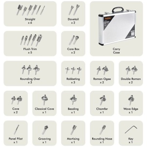 VonHaus 35-delni set nastavkov za rezkarja 6mm | E-specialisti.si