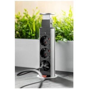 GTV Potopna vtičnica 3x220V Ø60mm, siva | E-specialisti.si