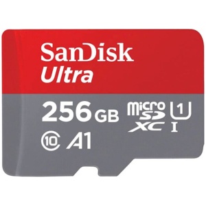 SanDisk Ultra microSDXC 256GB + SD Adapter 150MB/s  A1 Class 10 UHS-I