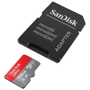 SanDisk Ultra microSDXC 512GB + SD Adapter 150MB/s  A1 Class 10 UHS-I