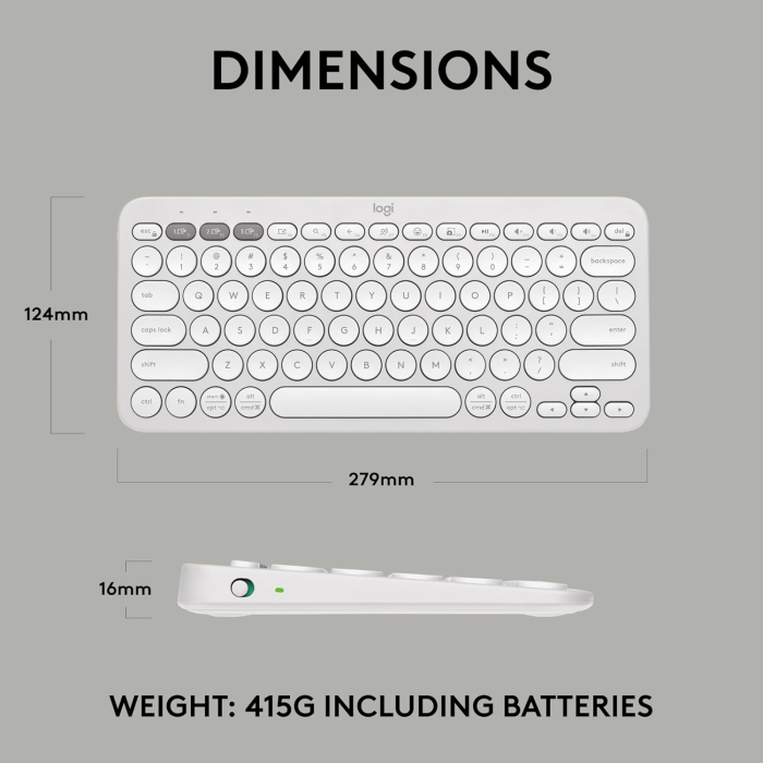 Logitech Tipkovnica Pebble Keys 2 K380s Multi-Device