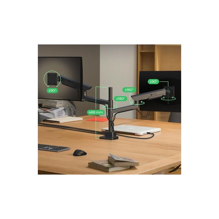 IcyBox IB-MS702-T dvojni namizni nosilec za monitorja do 57" - slika 2