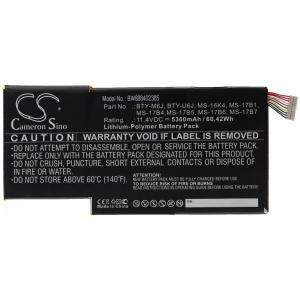 <p><b>Opis:</b><br></p><ul><li>Nadomestna baterija je izdelana po zasnovi in tehnologiji nemškega proizvajalca VHBW, kar zagotavlja odlično kvaliteto<br></li><li>Najsodobnejša tehnologija omogoča veliko ciklov polnjenja in praznjenja<br></li><li>Li-Polymer celice so prijazne okolju, obenem pa zagotavljajo delovanje brez spominskega učinka<br></li><li>Termično stikalo ščiti baterijske celice pred pregrevanjem, prenapolnitvijo in kratkim stikom<br></li><li>Visoka kapaciteta baterije, podaljšan čas delovanja pri mirovanju naprave, zelo počasno samopraznjenje<br></li><li>100% kompatibilnost z originalno baterijo</li><li>Baterijo polnimo z originalnim ali nadomestnim polnilcem</li><li>Certifikati CE in ROHS</li></ul><br><p><b>Originalne oznake:</b><br></p><ul><li>BTY-M6J</li><li>BTY-U6J</li></ul><br><p><b>Primerno za:</b></p>MSI:<br><ul><li>serija GS63, GS63 7RE-009CN, GS63 7RE-018CN, serija GS63VR, GS63VR 6RF-016CN, GS63VR 6RF-095CN, GS63VR 7RF-239CN, GS63VR 7RF-258CN, serija GS73, GS73 7RE-004CN, serija GS73VR, GS73VR 6RF-013CN, GS73VR 7RF-284CN, GS73VR 7RG-035CN</li></ul><br><b>Lastnosti:</b><ul><li>Proizvajalec: VHBW</li><li>Barva: črna</li><li>Vrsta: Li-Polymer</li><li>Napetost: 11,4 V</li><li>Kapaciteta: 5.300 mAh (60.42 Wh)</li></ul><br>