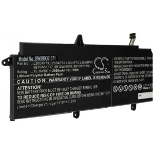 <br><b>Opis:</b><br><ul><li>Nadomestna baterija je izdelana po zasnovi in tehnologiji nemškega proizvajalca VHBW, kar zagotavlja odlično kvaliteto<br></li><li>Najsodobnejša tehnologija omogoča veliko ciklov polnjenja in praznjenja<br></li><li>Li-Polymer celice so prijazne okolju, obenem pa zagotavljajo delovanje brez spominskega učinka<br></li><li>Termično stikalo ščiti baterijske celice pred pregrevanjem, prenapolnitvijo in kratkim stikom<br></li><li>Visoka kapaciteta baterije, podaljšan čas delovanja pri mirovanju naprave, zelo počasno samopraznjenje<br></li><li>100% kompatibilnost z originalno baterijo</li><li>Baterijo polnimo z originalnim ali nadomestnim polnilcem</li><li>Certifikati CE in ROHS</li></ul><br><br><p><b>Originalne oznake:</b><br></p><ul><li><li>5B10W51817</li><li>5B10W51818</li><li>5B10W51819</li><li>5B10W51820</li><li>5B10W51855</li><li>L20C4P73</li><li>L20D4P73</li><li>L20L4P73</li><li>L20M4P73</li><li>SB10W51921</li><li>SB10W51956</li></li></ul><br><p><b>Primerno za:</b></p><p>Lenovo:</p><ul><li>ThinkPad X13 GEN 2(AMD)20XH001JIW, ThinkPad X13 GEN 2(AMD)20XH001KAT, ThinkPad X13 GEN 2(AMD)20XH001VAT, ThinkPad X13 GEN 2(AMD)20XH001VIW, ThinkPad X13 GEN 2(AMD)20XH001YSP, ThinkPad X13 GEN 2(AMD)20XH0021HV, ThinkPad X13 GEN 2(AMD)20XH004FIX, ThinkPad X13 GEN 2(AMD)20XH004JMN, ThinkPad X13 GEN 2(AMD)20XH004JYA, ThinkPad X13 GEN 2(AMD)20XH0053MN, ThinkPad X13 GEN 2(AMD)20XH0053YA, ThinkPad X13 GEN 2(AMD)20XH005WAU, ThinkPad X13 GEN 2(AMD)20XH006UAT, ThinkPad X13 GEN 2(AMD)20XH006UIW, ThinkPad X13 GEN 2(AMD)20XH0080PE, ThinkPad X13 GEN 2(AMD)20XH008VAD, ThinkPad X13 GEN 2(AMD)20XH008VGR, ThinkPad X13 GEN 2(AMD)20XH008YIV, ThinkPad X13 GEN 2(AMD)20XH008YRK, ThinkPad X13 GEN 2(AMD)20XH0094CK, ThinkPad X13 GEN 2(AMD)20XH0097MX, ThinkPad X13 GEN 2(AMD)20XH0098CX, ThinkPad X13 GEN 2(AMD)20XJ0029AU, ThinkPad X13 GEN 2(Intel)-20WK000MAD, ThinkPad X13 GEN 2(Intel)-20WK000RAD, ThinkPad X13 GEN 2(Intel)-20WK001MCK, ThinkPad X13 GEN 2(Intel)-20WK001SEE, ThinkPad X13 GEN 2(Intel)-20WK001SMZ, ThinkPad X13 GEN 2(Intel)-20WK001WRI, ThinkPad X13 GEN 2(Intel)-20WK0021SC, ThinkPad X13 GEN 2(Intel)-20WK0026CY, ThinkPad X13 GEN 2(Intel)-20WK0026MZ, ThinkPad X13 GEN 2(Intel)-20WK002ATX, ThinkPad X13 GEN 2(Intel)-20WK002EMX, ThinkPad X13 GEN 2(Intel)-20WK002FCK, ThinkPad X13 GEN 2(Intel)-20WK002JZA, ThinkPad X13 GEN 2(Intel)-20WK002KIW, ThinkPad X13 GEN 2(Intel)-20WK002PMB, ThinkPad X13 GEN 2(INTE ,2800 ,L)-20WK005KUS, ThinkPad X13 GEN 2(Intel)-20WK005TUS, ThinkPad X13 GEN 2(Intel)-20WK007AZA, ThinkPad X13 GEN 2(Intel)-20WK0088ZA, ThinkPad X13 GEN 2(Intel)-20WK008BFE, ThinkPad X13 GEN 2(Intel)-20WK009NZA, ThinkPad X13 GEN 2(Intel)-20WK009PIW, ThinkPad X13 GEN 2(Intel)-20WK009TGB, ThinkPad X13 GEN 2(Intel)-20WK009TPB, ThinkPad X13 GEN 2(Intel)-20WK00A0MZ, ThinkPad X13 GEN 2(Intel)-20WK00A2ED, ThinkPad X13 GEN 2(Intel)-20WK00A9FR, ThinkPad X13 GEN 2(Intel)-20WK00A9MZ, ThinkPad X13 GEN 2(Intel)-20WK00ACMZ, ThinkPad X13 GEN 2(Intel)-20WK00ADED, ThinkPad X13 GEN 2(Intel)-20WK00AHED, ThinkPad X13 GEN 2(Intel)-20WK00AMIU, ThinkPad X13 GEN 2(Intel)-20WK00AMRI, ThinkPad X13 GEN 2(Intel)-20WK00ARRI, ThinkPad X13 GEN 2(Intel)-20WK00AVPG, ThinkPad X13 GEN 2(Intel)-20WK00AWCY, ThinkPad X13 GEN 2(Intel)-20WK00B0GB, ThinkPad X13 GEN 2(Intel)-20WK00B0PB, ThinkPad X13 GEN 2(Intel)-20WK00CBUK, ThinkPad X13 GEN 2(Intel)-20WK00DUHV, ThinkPad X13 GEN 2(Intel)-20WK00DURA, ThinkPad X13 GEN 2(Intel)-20WK00DYIW, ThinkPad X13 GEN 2(Intel)-20WK00E3GM, ThinkPad X13 GEN 2(Intel)-20WK00E3PG, ThinkPad X13 GEN 2(Intel)-20WK00E6MD, ThinkPad X13 GEN 2(Intel)-20WK00E6TX, ThinkPad X13 GEN 2(Intel)-20WK00ESSC, ThinkPad X13 GEN 2(Intel)-20WK00EUGE, ThinkPad X13 GEN 2(Intel)-20WK00F3UE, ThinkPad X13 GEN 2(Intel)-20WK00F7ED, ThinkPad X13 GEN 2(Intel)-20WK00FUIU, ThinkPad X13 GEN 2(Intel)-20WK00FURI, ThinkPad X13 GEN 2(Intel)-20WK00GDZA, ThinkPad X13 GEN 2(Intel)-20WK00GFGQ, ThinkPad X13 GEN 2(Intel)-20WK00GURA, ThinkPad X13 GEN 2(Intel)-20WK00H6MZ, ThinkPad X13 GEN 2(Intel)-20WK00H7GQ, ThinkPad X13 GEN 2(Intel)-20WK00HNPE, ThinkPad X13 GEN 2(Intel)-20WK00KKBM, ThinkPad X13 GEN 2(Intel)-20WK00KKIU, ThinkPad X13 GEN 2(Intel)-20WK00KNPB, ThinkPad X13 GEN 2(Intel)-20WK00KRJP, ThinkPad X13 GEN 2(Intel)-20WK00L2RI, ThinkPad X13 GEN 2(Intel)-20WK00L3ED, ThinkPad X13 GEN 2(Intel)-20WK00LCIU, ThinkPad X13 GEN 2(Intel)-20WK00LCML, ThinkPad X13 GEN 2(Intel)-20WK00LGGQ, ThinkPad X13 GEN 2(Intel)-20WK00LLED, ThinkPad X13 GEN 2(Intel)-20WK00LSMH, ThinkPad X13 GEN 2(Intel)-20WK00LSUE, ThinkPad X13 GEN 2(Intel)-20WK00LWHV, ThinkPad X13 GEN 2(Intel)-20WK00LWRI, ThinkPad X13 GEN 2(Intel)-20WK00M1CK, ThinkPad X13 GEN 2(Intel)-20WK00M1IV, ThinkPad X13 GEN 2(Intel)-20WK00M5EE, ThinkPad X13 GEN 2(Intel)-20WK00M5MD, ThinkPad X13 GEN 2(Intel)-20WK00M8RK, ThinkPad X13 GEN 2(Intel)-20WK00MBIW, ThinkPad X13 GEN 2(Intel)-20WK00MBRT, ThinkPad X13 GEN 2(Intel)-20WK00MFIX, ThinkPad X13 GEN 2(Intel)-20WK00MFSC, ThinkPad X13 GEN 2(Intel)-20WK00NGML, ThinkPad X13 GEN 2(Intel)-20WK00NGUK, ThinkPad X13 GEN 2(Intel)-20WK00NQPE, ThinkPad X13 GEN 2(Intel)-20WK00NSFE, ThinkPad X13 GEN 2(Intel)-20WKS01A00, ThinkPad X13 GEN 2(Intel)-20WKS0BB00, ThinkPad X13 GEN 2(Intel)-20WL0001GB, ThinkPad X13 GEN 2(Intel)-20WL0001PB, ThinkPad X13 GEN 2(Intel)-20WL0006ED, ThinkPad X13 GEN 2(Intel)-20WL0006MS, ThinkPad X13 GEN 2(Intel)-20WL003QMZ, ThinkPad X13 GEN 2(Intel)-20WL003RGB, ThinkPad X13 GEN 2(Intel)-20WL0055AU<br></li></ul><br><b>Lastnosti:</b><ul><li>Proizvajalec: VHBW</li><li>Barva: črna</li><li>Vrsta: Li-Polymer</li><li>Napetost: 10,8 V</li><li>Kapaciteta: 3.600 mAh (39 Wh)</li></ul><br>