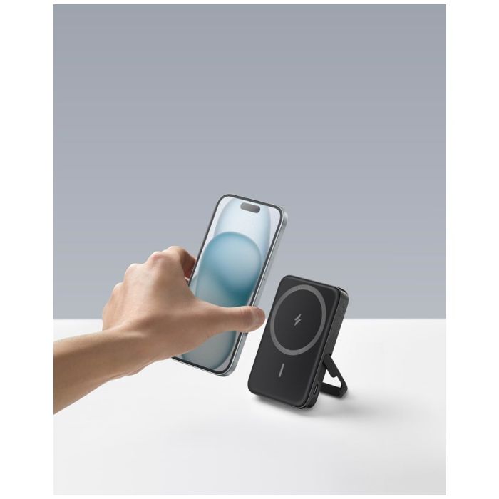 Anker 322 MagGo 5000mAh magnetni brezžični powerbank s stojalom, črn - slika 3