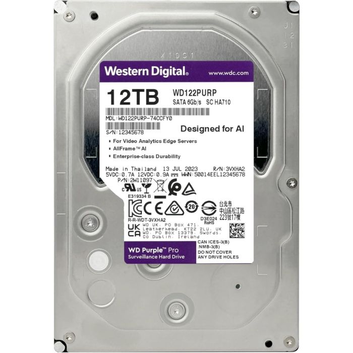WD 12TB Purple Pro 3,5" SATA 6Gb/s 7200rpm 512MB HDD disk - slika 3