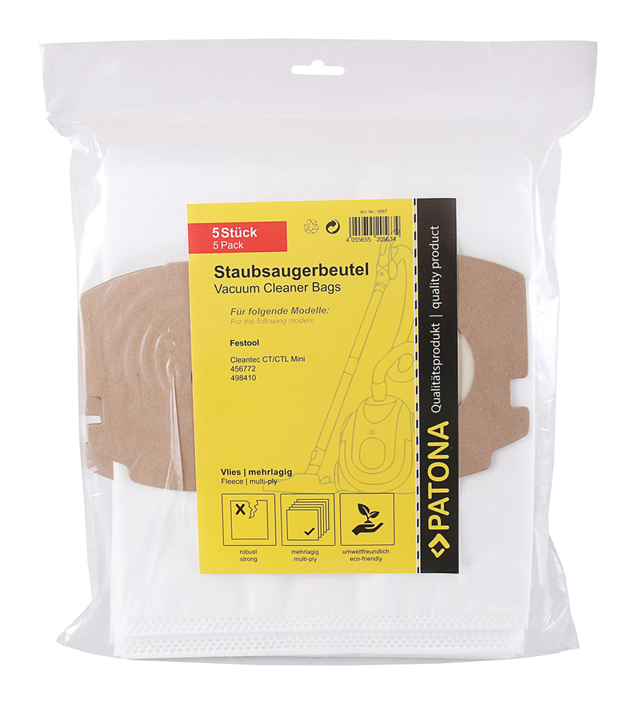 Vrečke za sesalnik Festool Cleantec CT / CT Mini / CTL Mini, 5 kos - slika 3