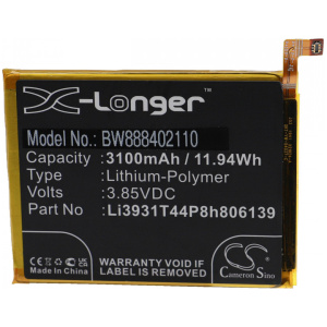 <br><b>Opis:</b><br><ul><li>Nadomestna baterija je izdelana po zasnovi in tehnologiji nemškega proizvajalca VHBW, kar zagotavlja odlično kvaliteto<br></li><li>Najsodobnejša tehnologija omogoča veliko ciklov polnjenja in praznjenja<br></li><li>Li-Polymer celice so prijazne okolju, obenem pa zagotavljajo delovanje brez spominskega učinka<br></li><li>Termično stikalo ščiti baterijske celice pred pregrevanjem, prenapolnitvijo in kratkim stikom<br></li><li>Visoka kapaciteta baterije, podaljšan čas delovanja pri mirovanju naprave, zelo počasno samopraznjenje<br></li><li>100% kompatibilnost z originalno baterijo</li><li>Baterijo polnimo z originalnim ali nadomestnim polnilcem</li><li>Certifikati CE in ROHS</li></ul><br><br><p><b>Originalne oznake:</b><br></p><ul><li>Li3931T44P8h806139<br></li></ul><br><p><b>Primerno za:</b></p>ZTE:<ul><li>Blade A5 2020, Blade A7 Prime, Blade A7 Prime Z6201V, Visible R2, Visible R2 Z5151V</li></ul><br><b>Lastnosti:</b><ul><li>Proizvajalec: VHBW</li><li>Vrsta: Li-Polymer</li><li>Napetost: 3,85 V</li><li>Kapaciteta: 3.100 mAh (11,94 Wh)</li></ul><br>