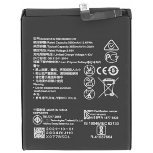 <b>Opis:</b><br><ul><li>Nadomestna baterija je izdelana po zasnovi in tehnologiji nemškega proizvajalca MPS, kar zagotavlja odlično kvaliteto<br></li><li>Najsodobnejša tehnologija omogoča veliko ciklov polnjenja in praznjenja<br></li><li>Li-Polymer celice so prijazne okolju, obenem pa zagotavljajo delovanje brez spominskega učinka<br></li><li>Termično stikalo ščiti baterijske celice pred pregrevanjem, prenapolnitvijo in kratkim stikom<br></li><li>Visoka kapaciteta baterije, podaljšan čas delovanja pri mirovanju naprave, zelo počasno samopraznjenje<br></li><li>Baterijo polnimo z originalnim ali nadomestnim polnilcem<br></li><li>Certifikati CE in ROHS</li></ul><br><br><p><b>Originalne oznake:</b></p><ul><li>HB436380ECW<br></li></ul><br><br><p><b>Primerno za:</b></p><p>Huawei:</p><ul><li>P30, P30 Premium Edition, P30 Premium Edition Dual SIM, ELE-AL00, ELE-AL10, ELE-L09, ELE-L29, ELE-TL00</li></ul><br><b>Lastnosti:</b><ul><li>Proizvajalec: MPS</li><li>Vrsta: Li-Polymer</li><li>Napetost: 3,85 V</li><li>Kapaciteta: 3.650 mAh (14,05 Wh)</li></ul><br>