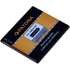 <b>Opis:</b><br><ul><li>Nadomestna baterija je izdelana po zasnovi in tehnologiji nemškega proizvajalca Patona, kar zagotavlja odlično kvaliteto<br></li><li>Najsodobnejša tehnologija omogoča veliko ciklov polnjenja in praznjenja<br></li><li>Li-Ion celice so prijazne okolju, obenem pa zagotavljajo delovanje brez spominskega učinka<br></li><li>Termično stikalo ščiti baterijske celice pred pregrevanjem, prenapolnitvijo in kratkim stikom<br></li><li>Visoka kapaciteta baterije, podaljšan čas delovanja pri mirovanju naprave, zelo počasno samopraznjenje<br></li><li>100% kompatibilnost z originalno baterijo</li><li>Baterijo polnimo z originalnim ali nadomestnim polnilcem</li><li>Certifikati CE in ROHS</li></ul><br><br><p><b>Originalne oznake:</b></p><ul><li>HB5V1HV</li><li>HB5V1</li></ul><br><br><p><b>Primerno za:</b></p><p>Huawei:</p><ul><li>Ascend Y3C, Y5C, Y300, Y300C, Y336, Y360, Y500, Y511, Y541, Y541-U02, T8833, T 8833, U8833, U 8833</li></ul><br><b>Lastnosti:</b><ul><li>Proizvajalec: Patona</li><li>Vrsta: Li-Ion</li><li>Napetost: 3,8 V</li><li>Kapaciteta: 2.020 mAh (7,68 Wh)</li></ul><br>