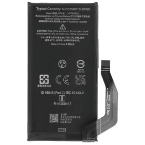 <b>Opis:</b><br><ul><li>Nadomestna baterija je izdelana po zasnovi in tehnologiji nemškega proizvajalca MPS, kar zagotavlja odlično kvaliteto<br></li><li>Najsodobnejša tehnologija omogoča veliko ciklov polnjenja in praznjenja<br></li><li>Li-Polymer celice so prijazne okolju, obenem pa zagotavljajo delovanje brez spominskega učinka<br></li><li>Termično stikalo ščiti baterijske celice pred pregrevanjem, prenapolnitvijo in kratkim stikom<br></li><li>Visoka kapaciteta baterije, podaljšan čas delovanja pri mirovanju naprave, zelo počasno samopraznjenje<br></li><li>100% kompatibilnost z originalno baterijo</li><li>Baterijo polnimo z originalnim ali nadomestnim polnilcem</li><li>Certifikati CE in ROHS</li></ul><br><br><p><b>Originalne oznake:</b></p><ul><li>GP5JE</li></ul><br><br><p><b>Primerno za:</b></p><p>Google:</p><ul><li>Pixel 7a, GWKK3, GHL1X, G0DZQ, G82U8</li></ul><br><b>Lastnosti:</b><ul><li>Proizvajalec: MPS</li><li>Vrsta: Li-Polymer</li><li>Napetost: 3,85 V</li><li>Kapaciteta: 4.385 mAh (16,88 Wh)</li></ul><br>