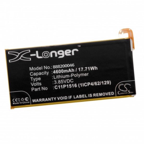 Opis:Nadomestna baterija je izdelana po zasnovi in tehnologiji nemškega proizvajalca VHBW, kar zagotavlja odlično kvalitetoNajsodobnejša tehnologija omogoča veliko ciklov polnjenja in praznjenjaLi-Polymer celice so prijazne okolju, obenem pa zagotavljajo delovanje brez spominskega učinkaTermično stikalo ščiti baterijske celice pred pregrevanjem, prenapolnitvijo in kratkim stikomVisoka kapaciteta baterije, podaljšan čas delovanja pri mirovanju naprave, zelo počasno samopraznjenje100% kompatibilnost z originalno baterijoBaterijo polnimo z originalnim ali nadomestnim polnilcemCertifikati CE in ROHSOriginalne oznake:0B200-02060000C11P15161ICP4/62/129Primerno za:Asus:Zenfone 3 Ultra, Zenfone 3 Ultra Dual SIM, ZU680KLLastnosti:Proizvajalec: VHBWVrsta: Li-PolymerNapetost: 3,85 VKapaciteta: 4.600 mAh (17,71 Wh)