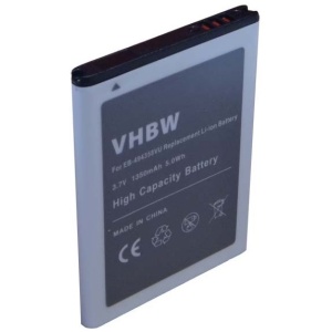 <b>Opis:</b><br><ul><li>Nadomestna baterija je izdelana po zasnovi in tehnologiji nemškega proizvajalca VHBW, kar zagotavlja odlično kvaliteto<br></li><li>Najsodobnejša tehnologija omogoča veliko ciklov polnjenja in praznjenja<br></li><li>Li-Ion celice so prijazne okolju, obenem pa zagotavljajo delovanje brez spominskega učinka<br></li><li>Termično stikalo ščiti baterijske celice pred pregrevanjem, prenapolnitvijo in kratkim stikom<br></li><li>Visoka kapaciteta baterije, podaljšan čas delovanja pri mirovanju naprave, zelo počasno samopraznjenje<br></li><li>100% kompatibilnost z originalno baterijo</li><li>Baterijo polnimo z originalnim ali nadomestnim polnilcem</li><li>Certifikati CE in ROHS</li></ul><br><br><p><b>Originalne oznake:</b></p><ul><li>EB464358VU</li><li>EB494358VU<br></li><li>EB 464358 VU</li><li>EB464358VUBSTD<br></li></ul><br><br><p><b>Primerno za:</b></p><p>Samsung:</p><ul><li>Galaxy Ace, Galaxy Ace Plus, GT-S5830, GT S 5830, GT-S5830I, GT S 5830 I, GT-S6358, GT S 6358, GT-S7500, GT S 7500, GT-S7508, GT S 7508, SCH-i579, SCH I 579, SCH-I659, SCH I 659, SHW-M460D, SHW M 460D, Wave M, GT-S6500, GT-S6500D, Galaxy Mini 2, GT-S6500L, GT-S6500, Galaxy Ace Q, Galaxy Appeal, Galaxy Music, Galaxy Young, Galaxy Young Duos, GT-S6010, GT-S6102, GT-S6310, GT-S6312, GT-S6358, GT-S6500, GT-S6500D, GT-S6500L, GT-S6500T, GT-S6818, GT-S7500, GT-S7508, Jena, SCH-I569, SCH-i579, SCH-I589, SCH-i619, SGH-I827, SGH-I827D, SHW-M460D</li></ul><br><b>Lastnosti:</b><ul><li>Proizvajalec: VHBW</li><li>Vrsta: Li-Ion</li><li>Napetost: 3,7 V</li><li>Kapaciteta: 1.350 mAh (5 Wh)</li></ul><br>