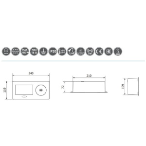 GTV Vgradna vtičnica AVARO PLUS, srebrna | E-specialisti.si