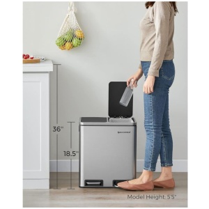 SONGMICS koš za ločevanje odpadkov 2x15L, LTB30H | E-specialisti.si