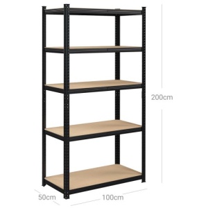 SONGMICS Regal 50 x 100 x 200 cm rjavo-črna, GLR050B01 | E-specialisti.si