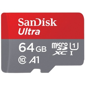 SanDisk Ultra microSDXC 64GB + SD Adapter 140MB/s  A1 Class 10 UHS-I