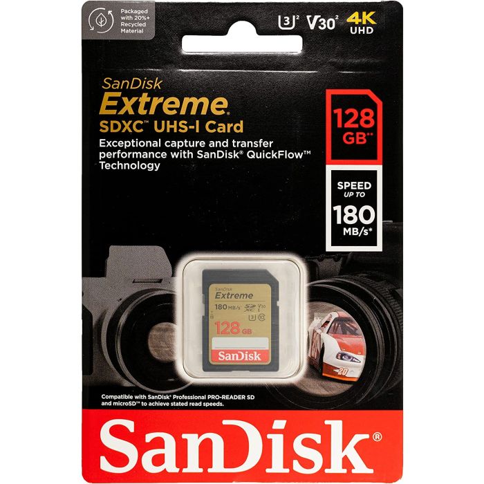 SanDisk Extreme 128GB SDXC spominska kartica + 1 leto RescuePRO Deluxe do180MB/s & 90MB/s branje/zap - slika 4