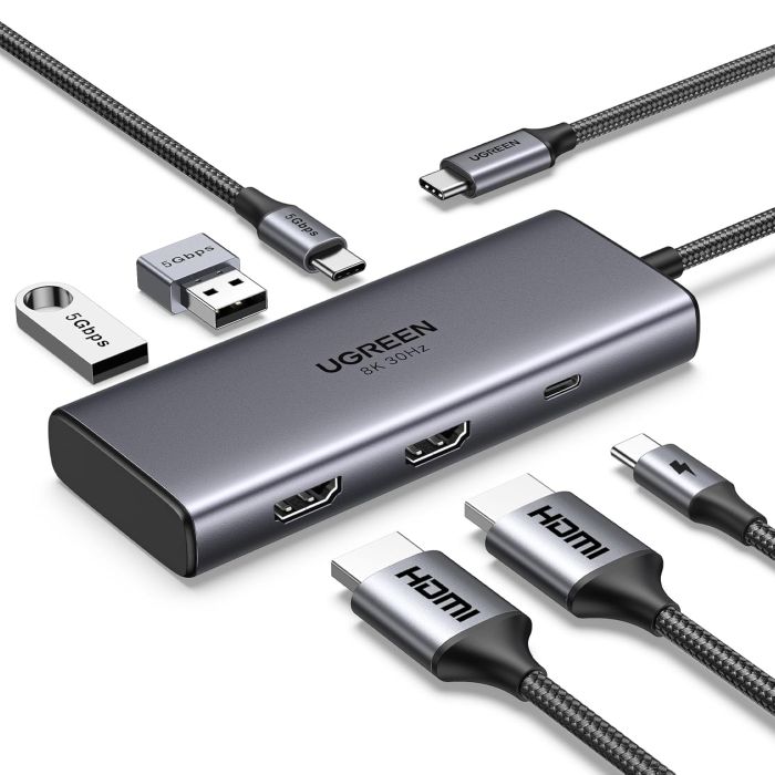 Ugreen 6v1 USB-C priklopna postaja s 100W PD vhodom - slika 4