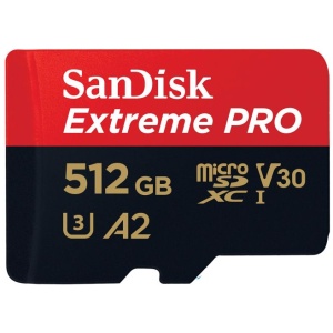 SanDisk Extreme PRO microSDXC 512GB + SD Adapter do 200MB/s & 140MB/sA2 C10 V30 UHS-I U3