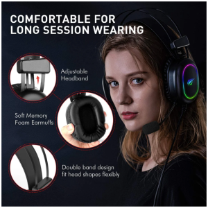 HAVIT Gamenote RGB LED slušalke z mikrofonom HV-H2016d