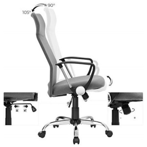 SONGMICS pisarniški stol siv OBN034G01