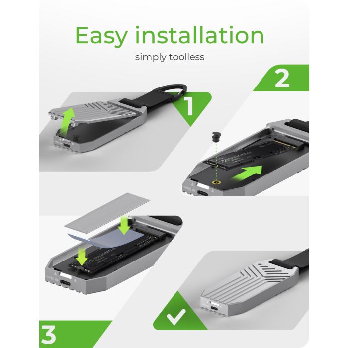 IcyBox IB-1919M-C42 USB4 Gen 3x2 ohišje za M.2 NVMe SSD - slika 2